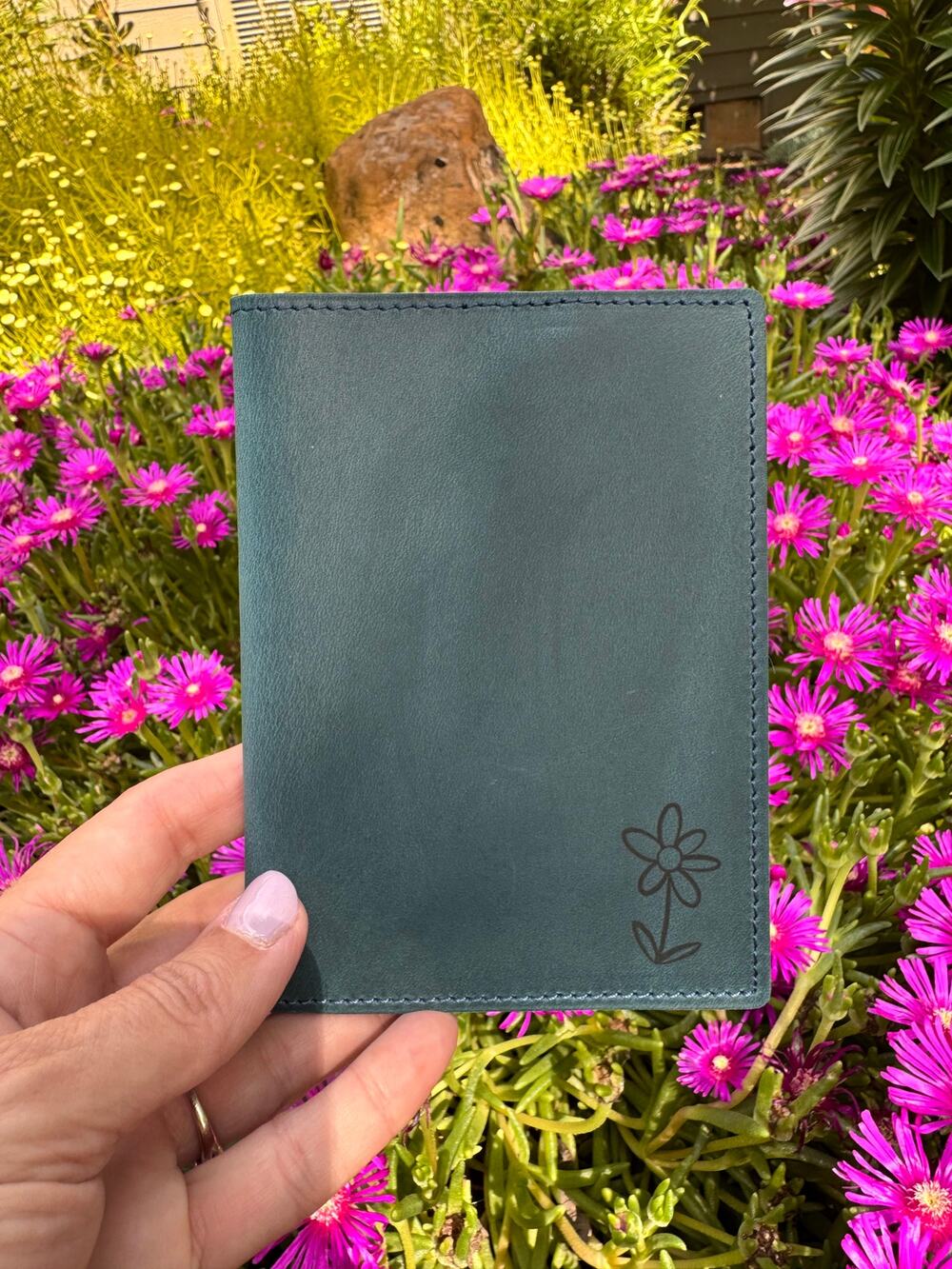 Genuine Leather Passport Holder OCEAN BLUE Passport Wallet NEW FAST SHIP